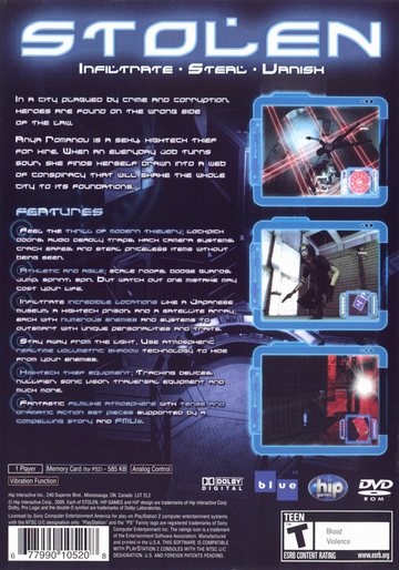 
Stolen | PlayStation 2 | back cover | Region: North America | source-country=United States | Data by MobyGames.com