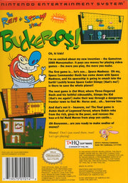 The Ren & Stimpy Show: Buckeroo$! | NES | back cover | region=North America | source-country=United States | zypher-v2 | moby-66c8a206088e | Data by MobyGames.com