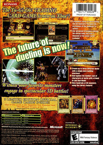 
Yu-Gi-Oh!: The Dawn of Destiny | Xbox | back cover | Region: North America | source-country=United States | Data by MobyGames.com