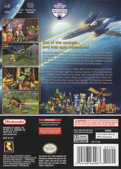 Star Fox Adventures | GameCube | back cover | region=North America | source-country=Canada,Mexico,United States | zypher-v2 | moby-368d45257a94 | Data by MobyGames.com