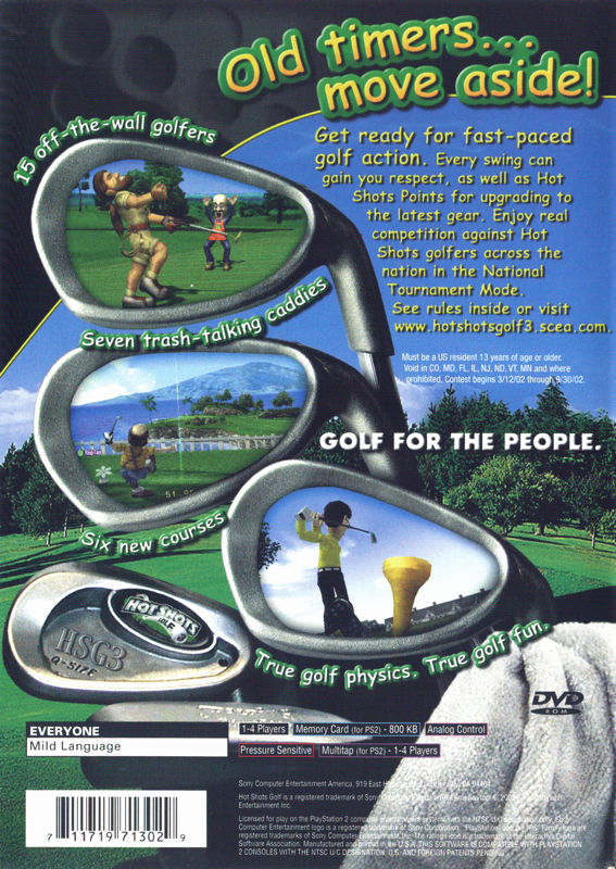 
Hot Shots Golf 3 | PlayStation 2 | back cover | Data by MobyGames.com