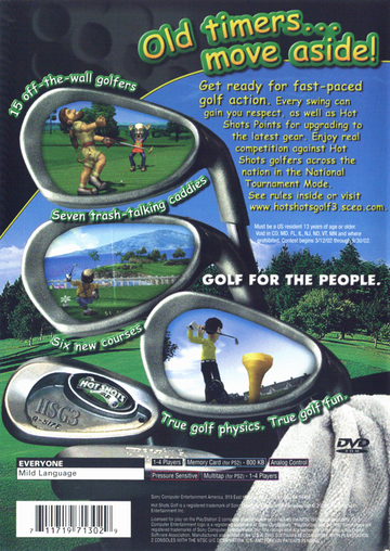 
Hot Shots Golf 3 | PlayStation 2 | back cover | Data by MobyGames.com