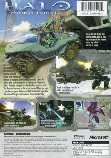 
Halo: Combat Evolved | Xbox | back cover | Data by MobyGames.com