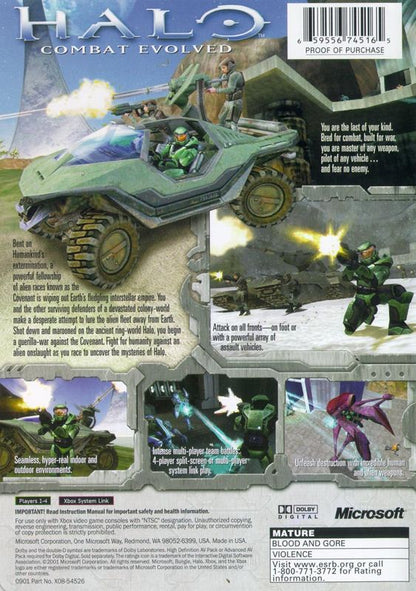 
Halo: Combat Evolved | Xbox | back cover | Data by MobyGames.com