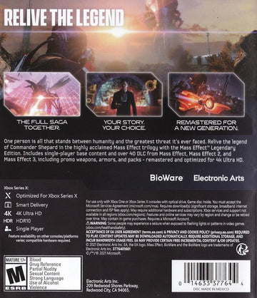 
Mass Effect: Legendary Edition | Xbox Series | back cover | Data by MobyGames.com