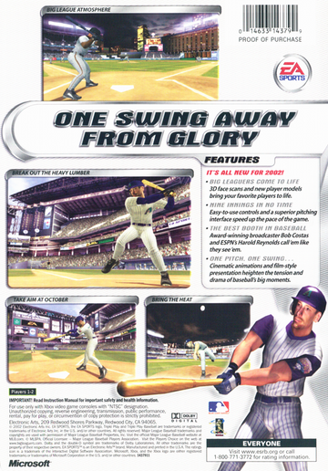 
Triple Play 2002 | Xbox | back cover | Data by MobyGames.com