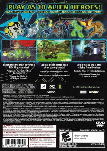 
Ben 10: Alien Force - Vilgax Attacks | PlayStation 2 | back cover | Region: North America | source-country=United States | Data by MobyGames.com