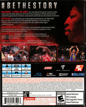 NBA 2K16 | PlayStation 4 | back cover | region=North America | source-country=United States | zypher-v2 | moby-38370738d18d | Data by MobyGames.com