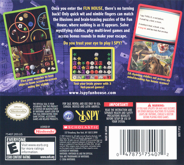 
I Spy: Fun House | Nintendo DS | back cover | Data by MobyGames.com