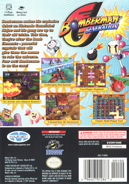 Bomberman Generation | GameCube | back cover | moby-d6cf1ed4e6b5 | Data by MobyGames.com