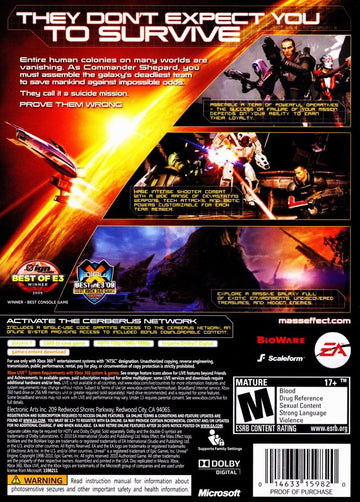 Mass Effect 2 | Xbox 360 | back cover | region=North America | source-country=United States | zypher-v2 | moby-988448cbfed4 | Data by MobyGames.com
