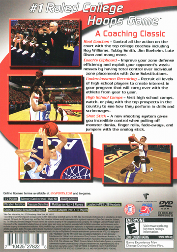 
College Hoops 2K6 | PlayStation 2 | back cover | Region: North America | source-country=United States | Data by MobyGames.com