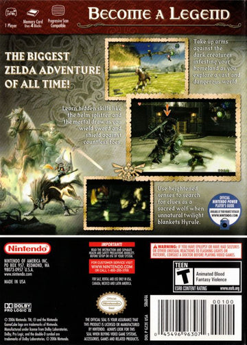 
The Legend of Zelda: Twilight Princess | GameCube | back cover | Data by MobyGames.com