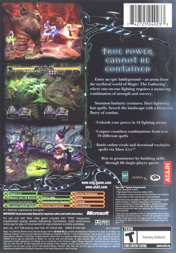 
Magic: The Gathering - Battlegrounds | Xbox | back cover | Data by MobyGames.com