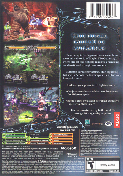 
Magic: The Gathering - Battlegrounds | Xbox | back cover | Data by MobyGames.com