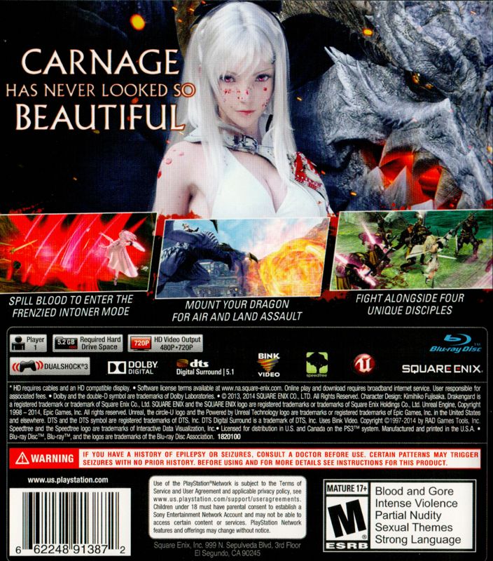 
Drakengard 3 | PlayStation 3 | back cover | Data by MobyGames.com