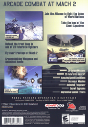 Rebel Raiders: Operation Nighthawk | PlayStation 2 | back cover | region=North America | source-country=United States | zypher-v2 | moby-34e27eaef158 | Data by MobyGames.com