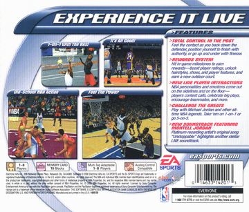 
NBA Live 2001 | PlayStation | back cover | Region: North America | source-country=United States | Data by MobyGames.com