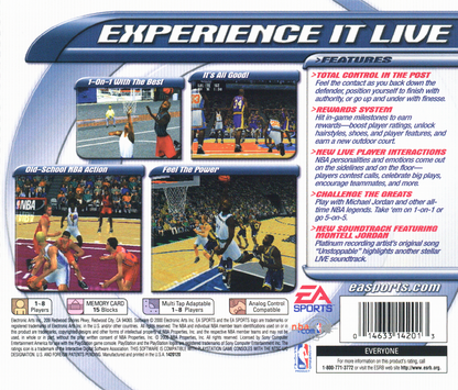 
NBA Live 2001 | PlayStation | back cover | Region: North America | source-country=United States | Data by MobyGames.com