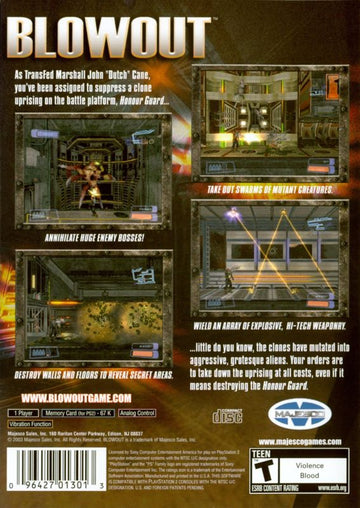 
Blowout | PlayStation 2 | back cover | Data by MobyGames.com
