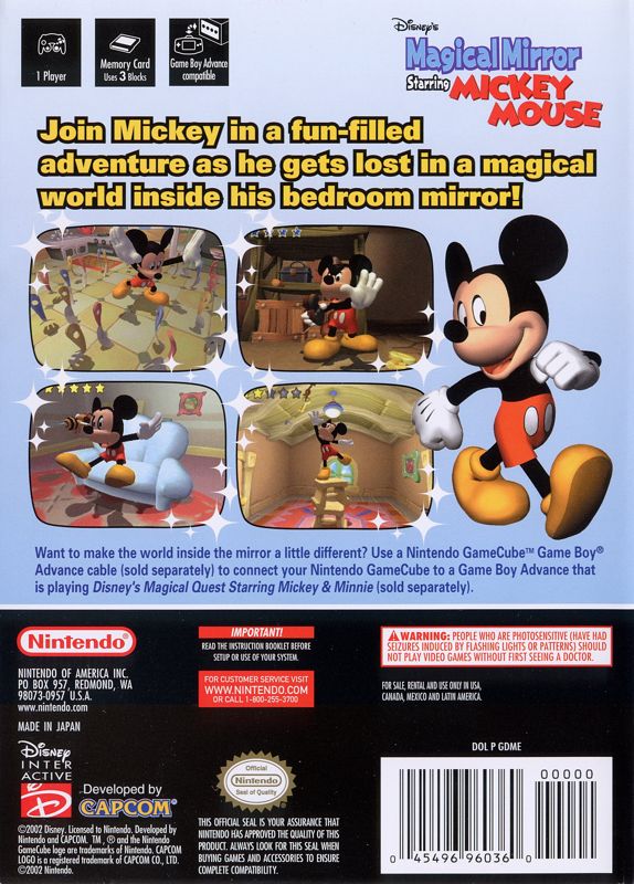 
Disney's Magical Mirror Starring Mickey Mouse | GameCube | back cover | Data by MobyGames.com