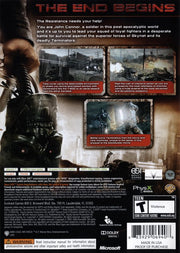 Terminator: Salvation | Xbox 360 | back cover | region=North America | source-country=United States | zypher-v2 | moby-9b32632f2d8f | Data by MobyGames.com
