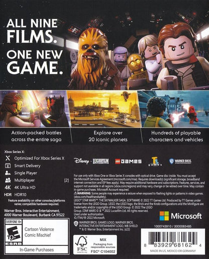 LEGO Star Wars: The Skywalker Saga | Xbox Series | back cover | region=North America | source-country=United States | zypher-v2 | moby-065c823f41a0 | Data by MobyGames.com