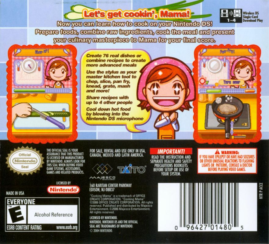 
Cooking Mama | Nintendo DS | back cover | Data by MobyGames.com