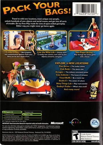 
The Sims: Bustin' Out | Xbox | back cover | Data by MobyGames.com