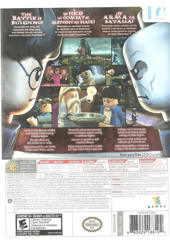 
LEGO Harry Potter: Years 5-7 | Wii | back cover | Data by MobyGames.com
