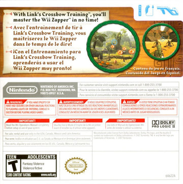 
Link's Crossbow Training | Wii | back cover | Data by MobyGames.com