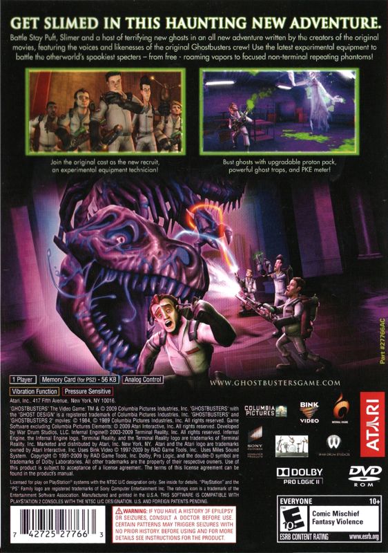 
Ghostbusters: The Video Game | PlayStation 2 | back cover | Data by MobyGames.com