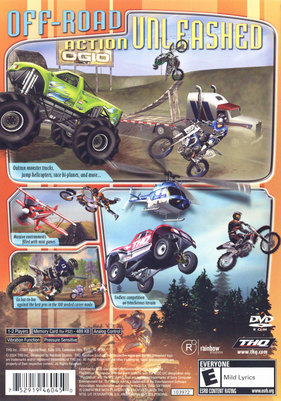
MX Unleashed | PlayStation 2 | back cover | Data by MobyGames.com