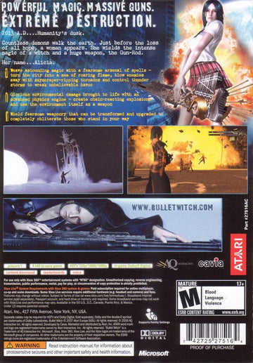 
Bullet Witch | Xbox 360 | back cover | Data by MobyGames.com