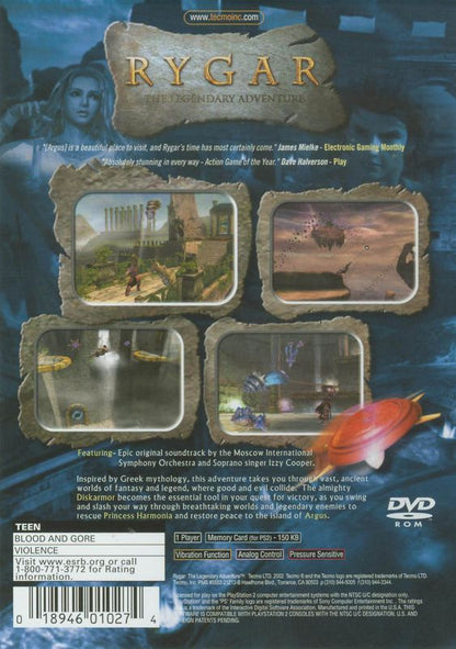 
Rygar: The Legendary Adventure | PlayStation 2 | back cover | Data by MobyGames.com