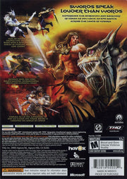 Conan | Xbox 360 | back cover | region=North America | source-country=United States | zypher-v2 | moby-dabf5c82c301 | Data by MobyGames.com