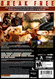 Red Faction: Guerrilla | Xbox 360 | back cover | region=North America | source-country=United States | zypher-v2 | moby-838403d17f15 | Data by MobyGames.com