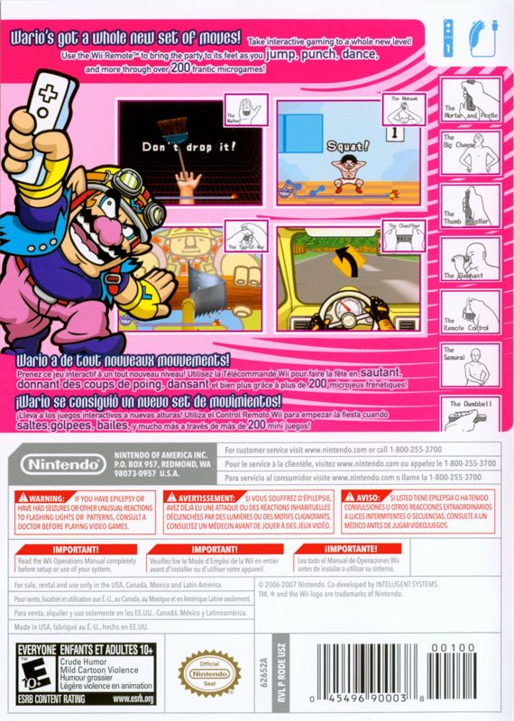 
WarioWare: Smooth Moves | Wii | back cover | Data by MobyGames.com