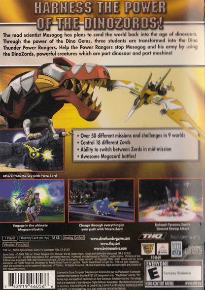 Power Rangers: Dino Thunder | PlayStation 2 | back cover | region=North America | source-country=Canada,United States | zypher-v2 | moby-220a55a28db6 | Data by MobyGames.com