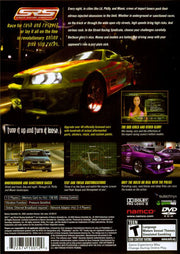 SRS: Street Racing Syndicate | PlayStation 2 | back cover | region=North America | source-country=Canada,United States | zypher-v2 | moby-51ca3fb8002f | Data by MobyGames.com
