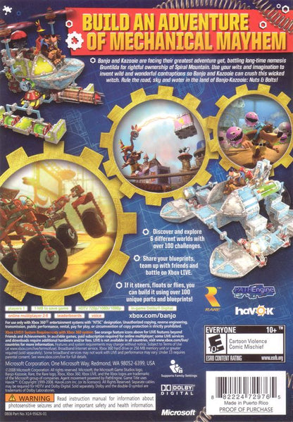 
Banjo-Kazooie: Nuts & Bolts | Xbox 360 | back cover | Data by MobyGames.com