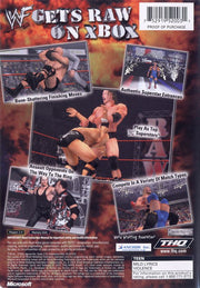 
WWF Raw | Xbox | back cover | Region: North America | source-country=Canada,United States | Data by MobyGames.com