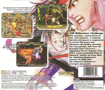 
Capcom vs. SNK Pro | PlayStation | back cover | Data by MobyGames.com