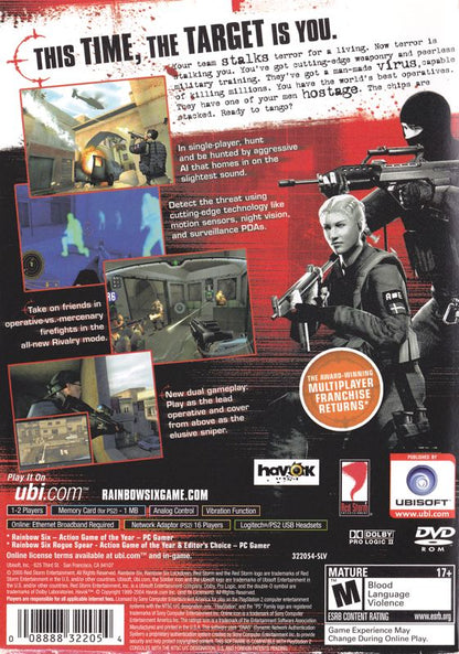 
Tom Clancy's Rainbow Six: Lockdown | PlayStation 2 | back cover | Data by MobyGames.com