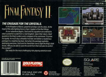 
Final Fantasy II | SNES | back cover | Data by MobyGames.com