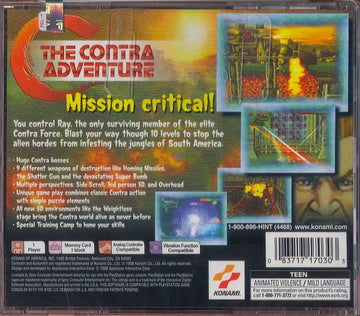 
C: The Contra Adventure | PlayStation | back cover | Data by MobyGames.com