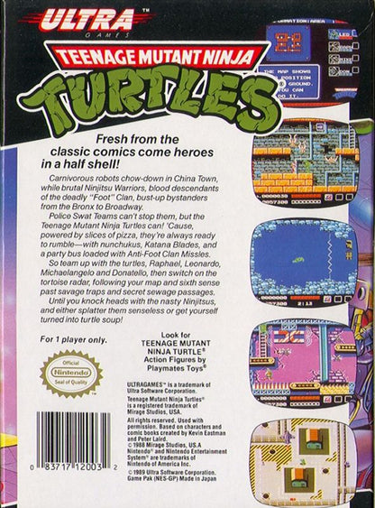 
Teenage Mutant Ninja Turtles | NES | back cover | Data by MobyGames.com