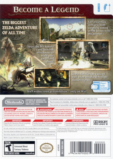 The Legend of Zelda: Twilight Princess | Wii | back cover | region=North America | source-country=Canada,Mexico,Other,United States | zypher-v2 | moby-3e152cd7a963 | Data by MobyGames.com