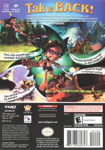 
Tak 2: The Staff of Dreams | GameCube | back cover | Data by MobyGames.com