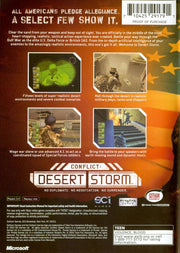 
Conflict: Desert Storm | Xbox | back cover | Region: North America | source-country=United States | Data by MobyGames.com